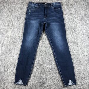 KUT From The Kloth‎ Women's 10 Blue Skinny Ankle Raw Hem Distressed Jeans